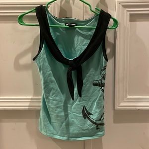 Blue and black sailor tank top